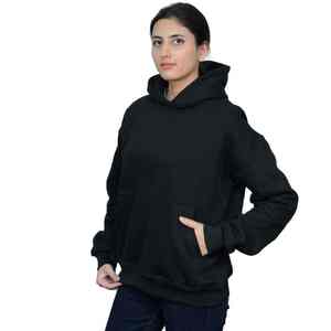 <b>Womens</b> Casual Oversized Hoodie <b>Sweatshirt</b> in <b>Black</b> Comfortable Soft Long Sleeve Pullover Top for Streetwear or Loungewear - Product Image 4