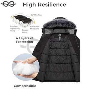Veste d'hiver pour hommes Manteau d'hiver épais Veste bouffante chaude Capuche en fausse fourrure Isolation par temps froid Imperméable - Product Image 4