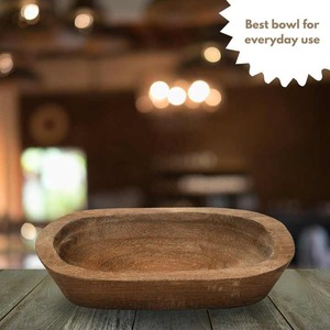 ถาดไม้เพาโลเนียขนาดใหญ่แบบเรียบง่ายสำหรับบ้านไร่ชามแป้งไม้สำหรับวางผลไม้วางกลางโต๊ะสำหรับตกแต่งบ้านห้องครัว - Product Image 3