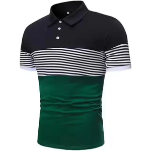 Nueva Camiseta Polo Básica de Manga Corta para Hombre, Camiseta de Bloques de Color a Rayas - Product Image 3