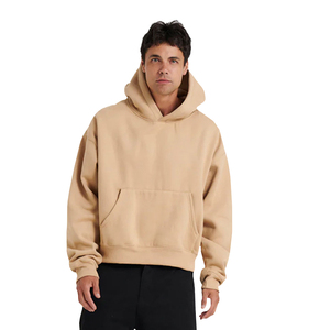 Venta caliente de los hombres de la gota del hombro sudaderas con capucha de manga larga de gran tamaño de los hombres con bolsillo de canguro - Product Image 2