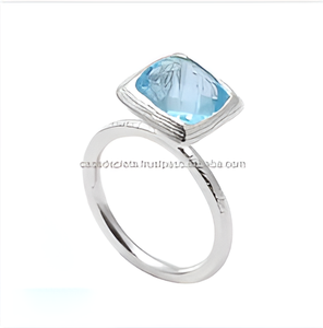 แหวนเงินแท้925ใส่ได้ทั้งชายและหญิงเบาะรองนั่งชุบเงินคลาสสิกพลอยสีน้ำเงินเข้มสำหรับปาร์ตี้ครบรอบแต่งงานที่ทันสมัย - Product Image 6