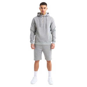 Vente en gros Ensemble de jogging 2 pièces léger pour hommes Ensemble t-shirt et short à manches courtes unisexe bicolore respirant et surdimensionné pour l'été - Product Image 1