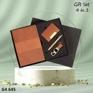 Premium Design Customized Business Logo Leather Hardcover <b>Notebook</b> Best Color Diary, Keychain <b>and</b> <b>Pen</b> Gift <b>Set</b> - Product Image 4