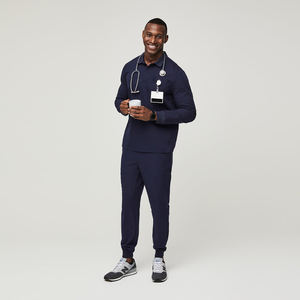 ชุดเครื่องแบบพยาบาลสำหรับผู้ชายชุดขัดแขนสั้นผ้าคอตตอนผ้าโพลีเอสเตอร์สำหรับโรงพยาบาลแขนสั้นและยาวของผู้ชาย - Product Image 1