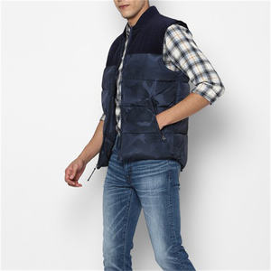 Chaleco acolchado de cuello redondo de alta calidad para hombre, ligero, transpirable, de nailon/poliéster, cálido, impermeable, con cremallera, logotipo para exteriores - Product Image 2