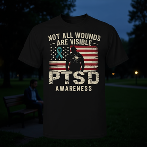 Non tutte le ferite sono visibili - Maglietta promozionale per la sensibilizzazione sul PTSD - Product Image 3