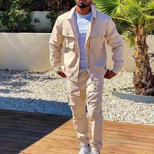 Design personnalisé survêtement pour hommes coupe-vent survêtement de sport pour hommes survêtement de sports d'hiver survêtement de poche cargo - Product Image 4