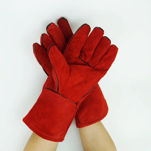 Gants de soudage Gant de soudeur résistant à la chaleur Gant de travail en cuir de vache fendu TIG MIG résistant à la chaleur en feuille d'aluminium - Product Image 5