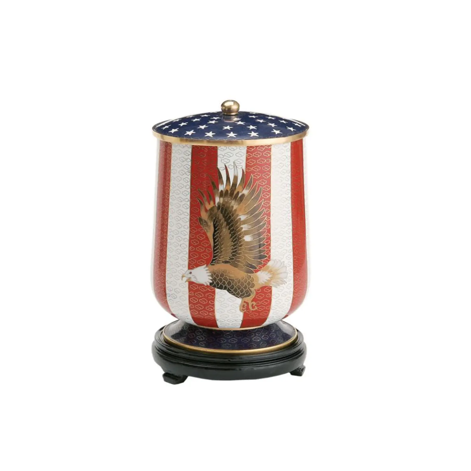 Wholesale Handmade Eagle Cremation Urns For Human Ashes With Wooden Stand Made of Pure Metal Available At Best Price