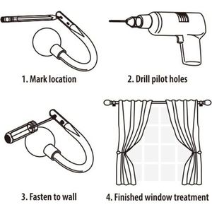 2 pz di lusso con supporto quadrato in metallo a parete accessori per tende da finestra decorazione per la casa - Product Image 6