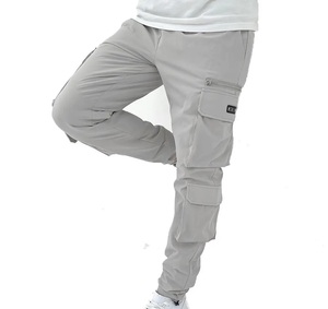 MONO RIDERS 2024 OEM Pantalon de survêtement cargo en toile pour homme, avec plis à l'avant, braguette zippée, taille haute, léger, grande taille - Product Image 1