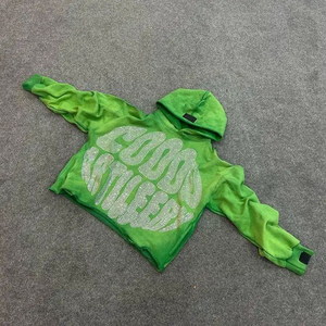 Sweats à capuche avec logo personnalisé en coton coréen pour hommes Sweats à capuche avec fermeture éclair de haute qualité avec perçage à chaud pour hommes à la mode - Product Image 6