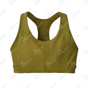 Soutien-gorge de sport simple de couleur unie pour femmes-Option avant-Conception respirante écologique pour Yoga Gym Running Support moyen Élégant - Product Image 4