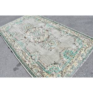 Classique gris vert 5.4x9.2 pieds grande surface tapis turc laine matériel Latex support Patchwork motif abstrait écologique - Product Image 4