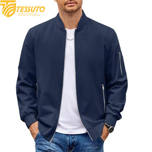 Blouson aviateur zippé léger et extensible de coupe décontractée pour homme - Product Image 6