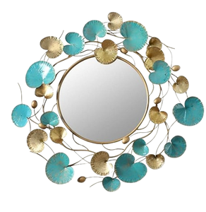 Contemporary Classic Rounded Wall Mounted Colored Metal Crafted Border Handcrafted <b>Mirror</b> for Restaurant & Bathroom - Product Image 1