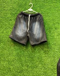 กางเกงขาสั้นผู้ชายแบบเรียบๆสไตล์วินเทจผ้าคอตตอน100% รุ่นเฮฟวี่เวทกางเกงขาสั้นสำหรับกีฬาผ้าเช็ดเหงื่อผ้าเช็ดเหงื่อผ้าซีดๆของผู้ชาย - Product Image 1