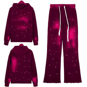 Elegante chándal acampanado sólido con capucha de alta calidad para hombres ropa de calle Unisex 100% algodón transpirable de secado rápido al por mayor - Product Image 6