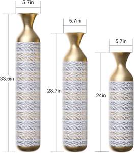 Vase de table en fer écologique de conception côtière de Noël de qualité supérieure, plaqué or pour les intérieurs, vase à fleurs Zahid Exports - Product Image 2