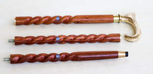 Bâton de marche antique vintage artisanal en bois massif - Product Image 4