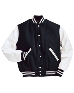 Chaqueta de Béisbol Varsity Personalizada Unisex con Letras Desgastadas en Patchwork, Impermeable, Transpirable, Resistente al Viento y Ecológica para Hombre - Product Image 1