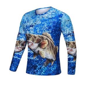 Top vente de haute qualité Polyester imprimé personnalisé hommes chemise de pêche à manches longues chemises de pêche Sublimation pêche Rash Guard - Product Image 4