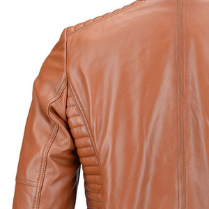 แจ็กเก็ตหนังแฟชั่นผู้ชายไม่มีลายเสื้อแจ็กเก็ตหนังแฟชั่น100% แนวสตรีทแบบเรียบง่ายมาใหม่ - Product Image 6