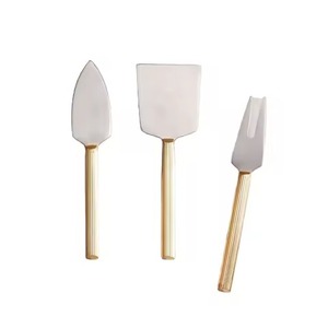 Nouveau concepteur court manche en bois audacieux acier inoxydable argent poli trancheuse à beurre couteau de mariage trancheuse à fromage - Product Image 4