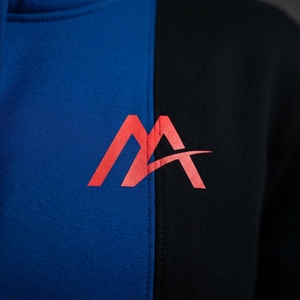 MATTIERA Mens Blue Black Two Tone Pullover <b>Hoodie</b> <b>Red</b> Logo Fleece Sweatshirt Streetwear Casual Hooded Tops Custom Wholesale OEMs - Product Image 6