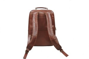 Vintage Brown Real Goat <b>Leather</b> Durable Backpack High Quality Stylish Specious Travel <b>Rucksack</b> with <b>Laptop</b> Safety Compartment - Product Image 3