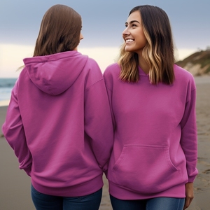 Jersey con capucha de poliéster y algodón de 320-350gsm con estampado personalizado de primera calidad para mujer, ropa de calle informal transpirable, suministro ODM cómodo - Product Image 3