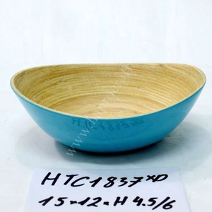 ชามไม้สำหรับเครื่องครัวชามไม้ยางกลมเคลือบเสร็จชุดอาหารค่ำ (3295) - Product Image 4