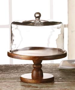 แท่นวางเค้กไม้อะคาเซียแบบเท้าสูงแท่นวางเค้กสำหรับเสิร์ฟเค้กและผลไม้ - Product Image 3