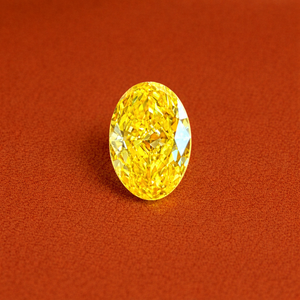 Diamant ovale jaune vif fantaisie cultivé en laboratoire certifié IGI, 2,00 carats, VS1 VS2, pierre précieuse en vrac pour la fabrication de bijoux, commerce de gros - Product Image 1