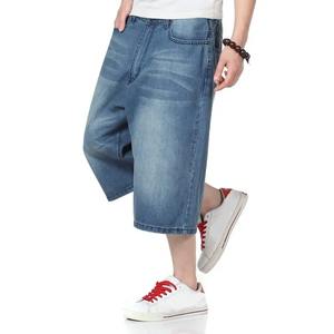 OEM Men's Custom Denim Shorts Breathable Knitted <b>Calf</b>-Length Jeans Pants for Outdoor Wear Knee-Length - Product Image 6