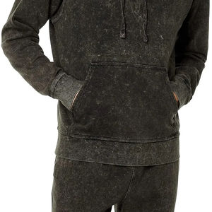 Vente en gros de sweats à capuche délavés à l'acide pour hommes brodés 100% coton respirant qualité supérieure utilisation hivernale Logo personnalisé Service OEM - Product Image 4