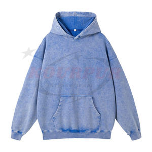 Sudadera con capucha personalizada Trabajo de otoño e invierno 330 GSM Ropa mezclada de algodón lavado con ácido Sudadera con capucha Abrigo Estampado Sudadera con capucha de manga larga - Product Image 3