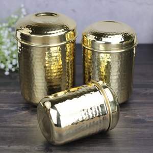 Atractivo juego de botes de cobre con diseño funcional y tapa fácil de usar, ideal para las necesidades diarias de cocina y la exhibición de la despensa - Product Image 2
