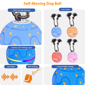 Jouet intelligent pour chien, balle à roulement automatique, résistant aux morsures, en ETPU, interactif, lumières LED RGB, sons d'oiseaux, adorable, pour la vente en gros - Product Image 6