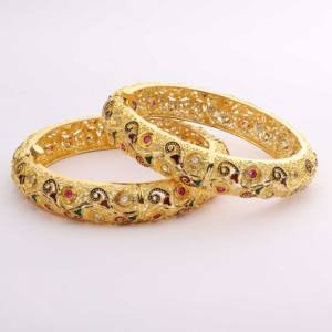 กำไลขึ้นรูปชุบทองงานแต่งงานของขวัญสำหรับผู้หญิงแบบดั้งเดิมและโอกาสพิเศษทองแดงและทองเหลือง chapado En Oro laminado - Product Image 2