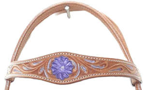 Cabecera de caballo occidental de piel de vaca mecanizada a mano, elegante detalle de flores, perfecto para entrenamiento y exportación de equitación - Product Image 5