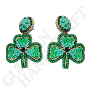 Boucles d'oreilles brodées florales bohèmes artisanales artisanales faites à la main broderie multicolore couture couture - Product Image 3