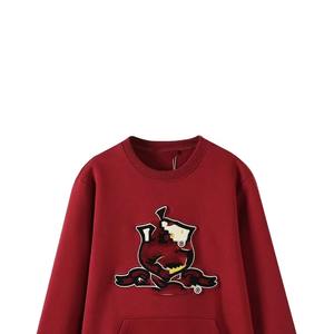 <b>Red</b> White Sorority Crewneck <b>Sweatshirt</b> Chenille Letter University Oversized Streetwear Winter Printed Embroidered Front - Product Image 3