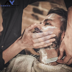 Maquinilla de afeitar de peluquero de borde recto de mármol profesional-Calidad de salón Corte Garganta Shavette Precision Men's Shaving Grooming - Product Image 3