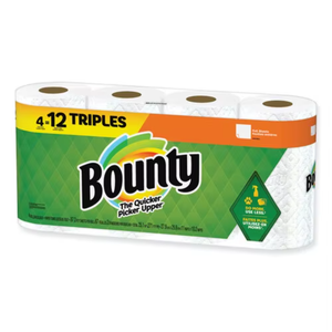 Essuie-tout en papier blanc 3 plis en pulpe de bambou Bounty, 8 rouleaux familiaux, pour la cuisine - Product Image 5