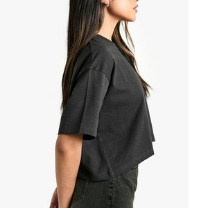 เสื้อยืดเอวลอยทรงหลวมไซส์ใหญ่พิเศษสำหรับผู้หญิงเสื้อยืดเอวลอยสีดำพิมพ์ลายสก็อตสำหรับฤดูร้อน100% ผ้าฝ้าย - Product Image 2