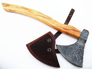 Wholesale Customized OEM ODM Industrial-Grade Damascus Steel Double Blade <b>Axe</b> Tomahawk Wooden <b>Handle</b> Outdoor - Product Image 5
