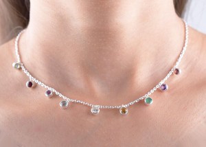 Collier de tennis en moissanite délicate Bijoux de mariage en forme de fleur Collier à chaîne en moissanite blanche Joli cadeau pour elle - Product Image 4