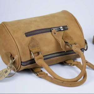 Bolso de Mensajero de un solo hombro de cuero genuino para mujer, ligero, nuevo cilindro, monedero, cremallera, sangría rómbica - Product Image 1